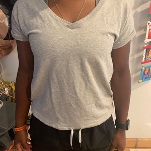 Calia Gray V-Neck with Adjustable Strings at Bottom